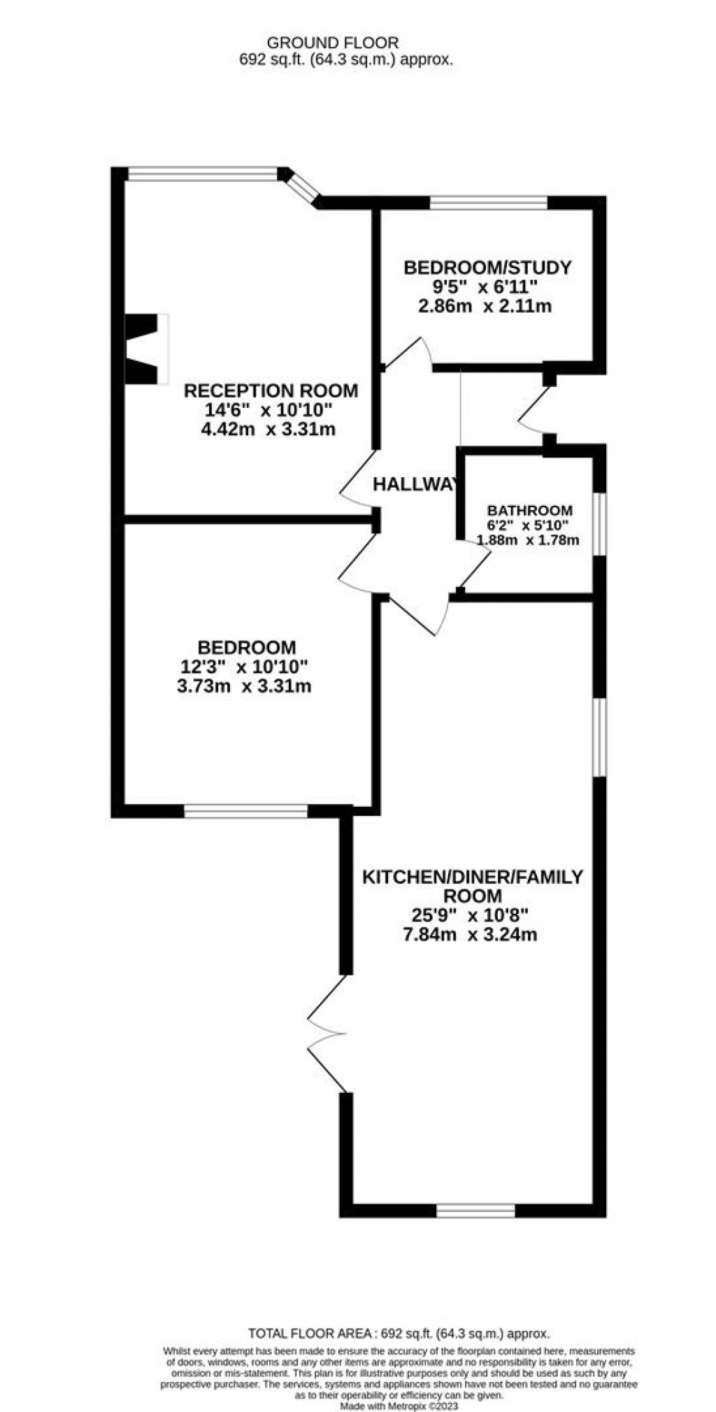 Floorplans For Hilltop Avenue, Barton Seagrave, Kettering
