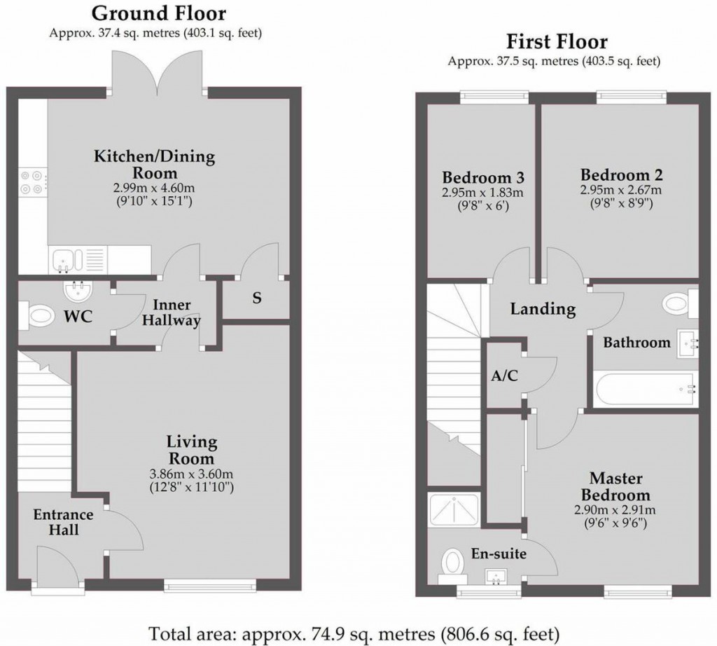 Floorplans For Damson Walk, Higham Ferrers