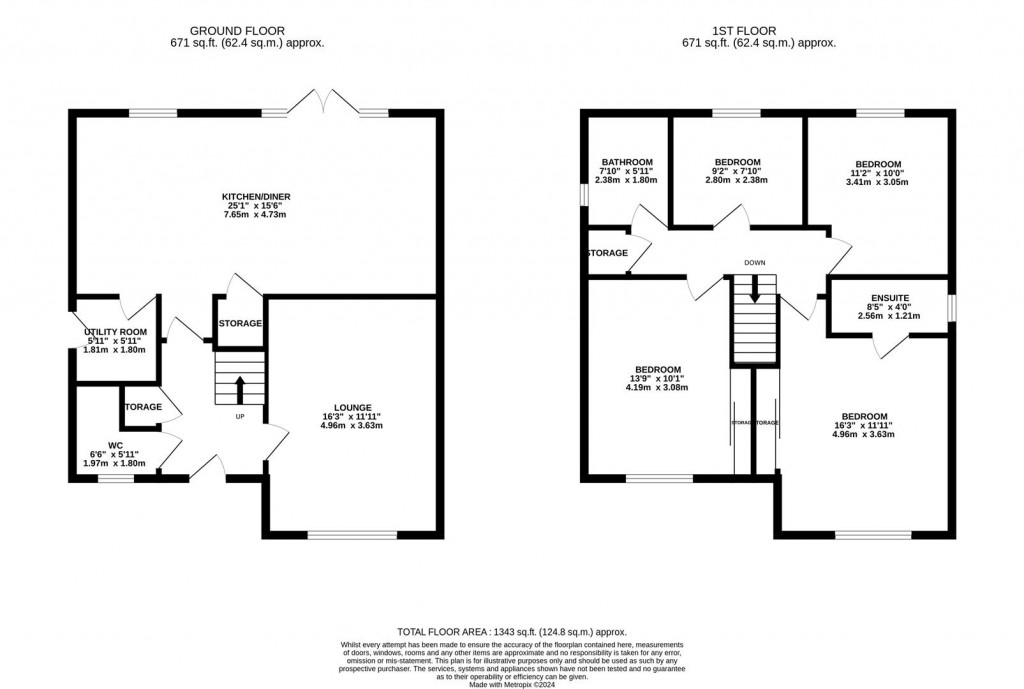 Floorplans For Rook Close, Barton Seagrave