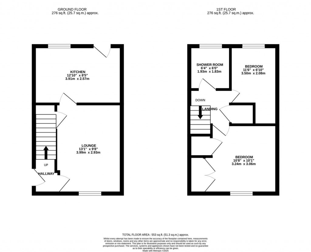 Floorplans For Waltham Close, Corby