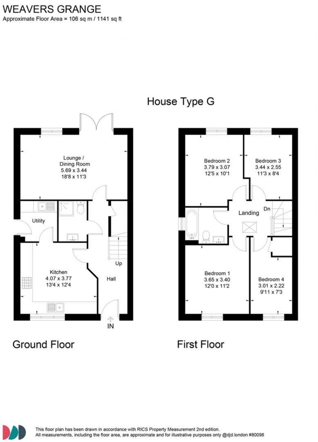 Floorplans For Ahern Close, Weavers Grange, Bozeat