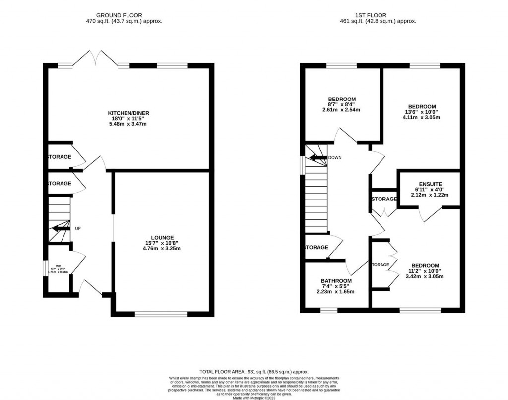 Floorplans For Dale Crescent, Barton Seagrave