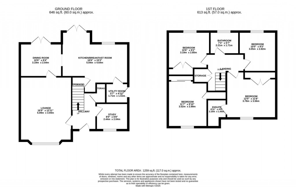 Floorplans For Kestrel Road, Priors Hall