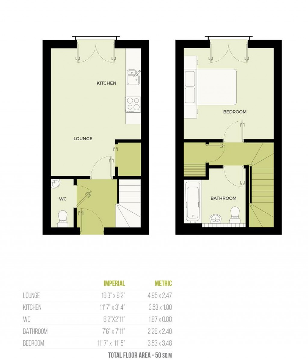 Floorplans For St. James Park Road, Northampton