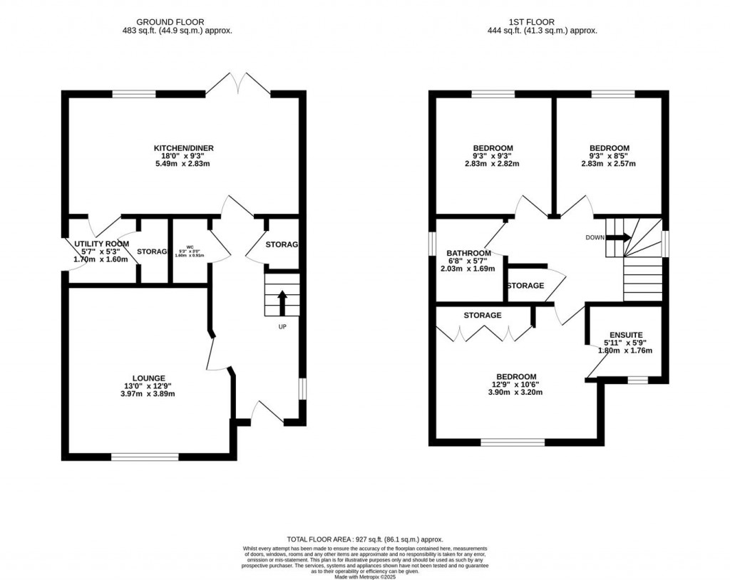 Floorplans For Buller Close, Barton Seagrave