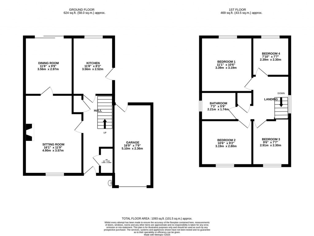 Floorplans For Windermere Drive, Wellingborough