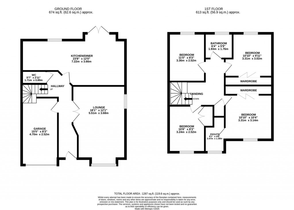 Floorplans For Haddon Close, Wellingborough
