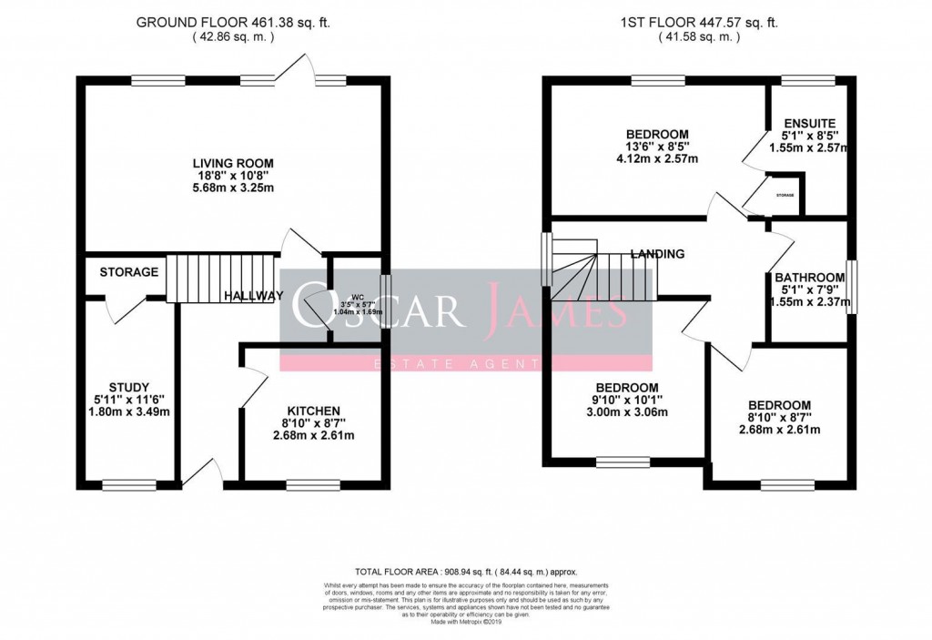 Floorplans For Marlow Close, Rothwell, Kettering