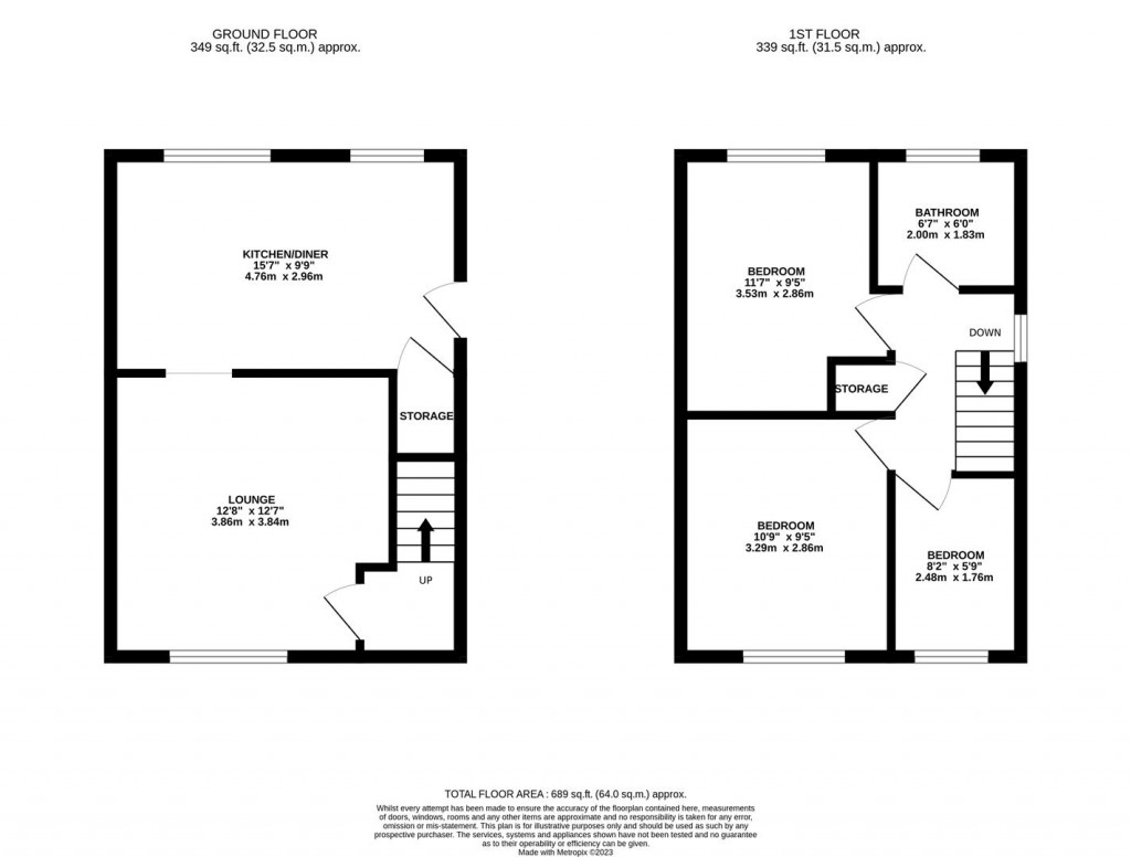 Floorplans For Swinburne Close, Kettering