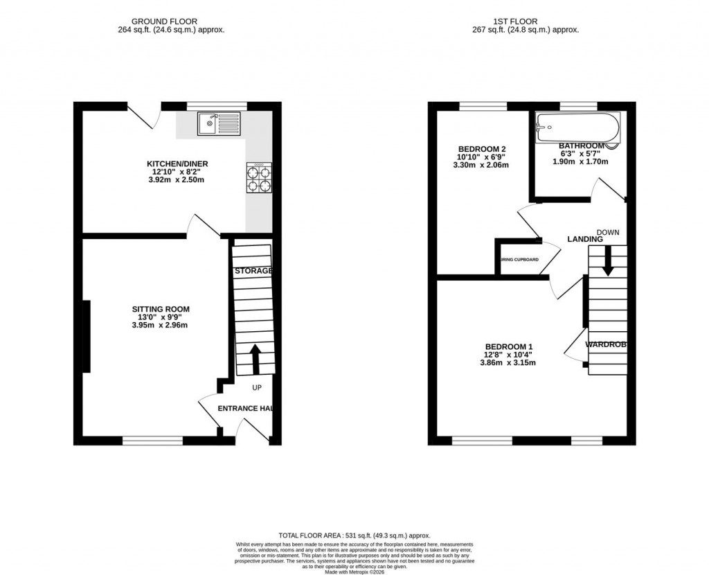 Floorplans For Elizabeth Close, Wellingborough