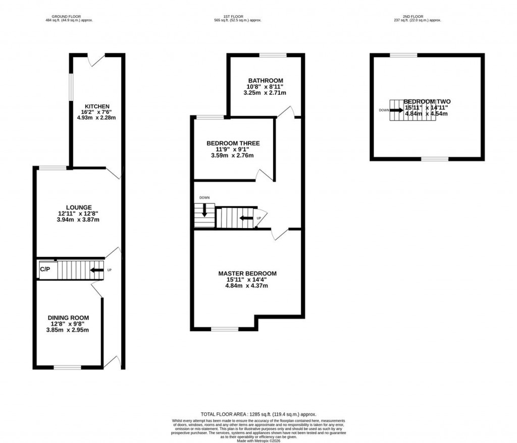 Floorplans For Gladstone Street, Market Harborough