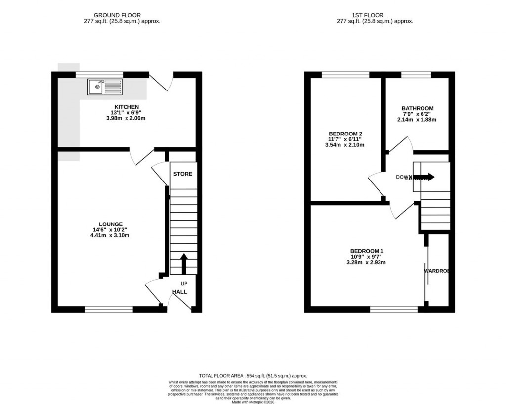Floorplans For Dale Close, Wellingborough