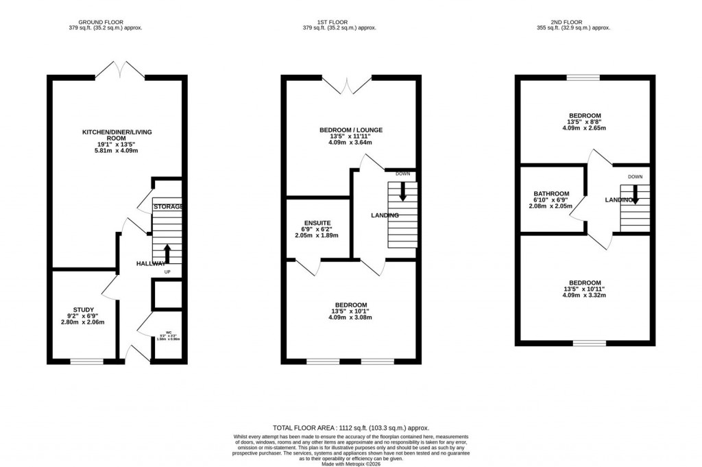 Floorplans For Corfe Close, Corby