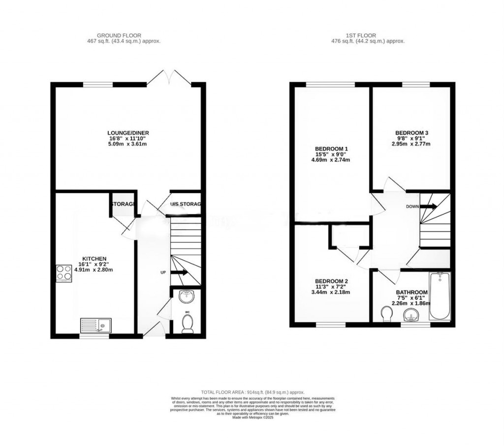 Floorplans For Pinnels Road, Wellingborough