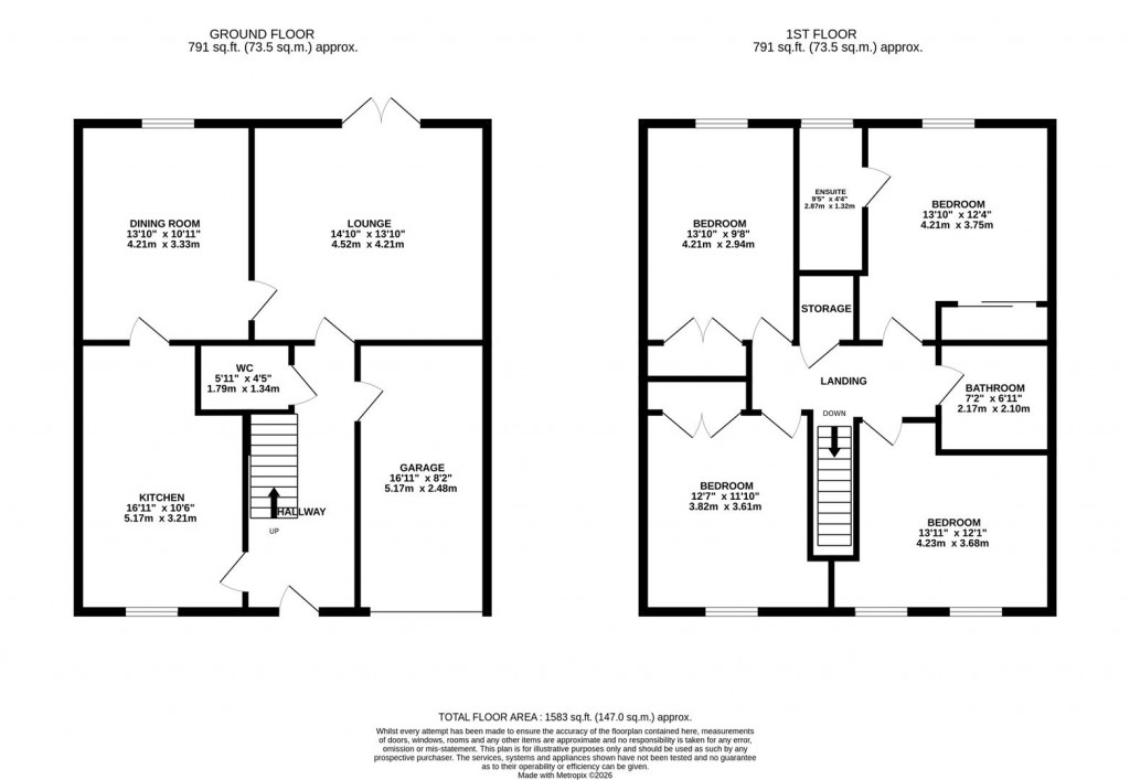 Floorplans For Hunts Field Drive, Gretton, Corby