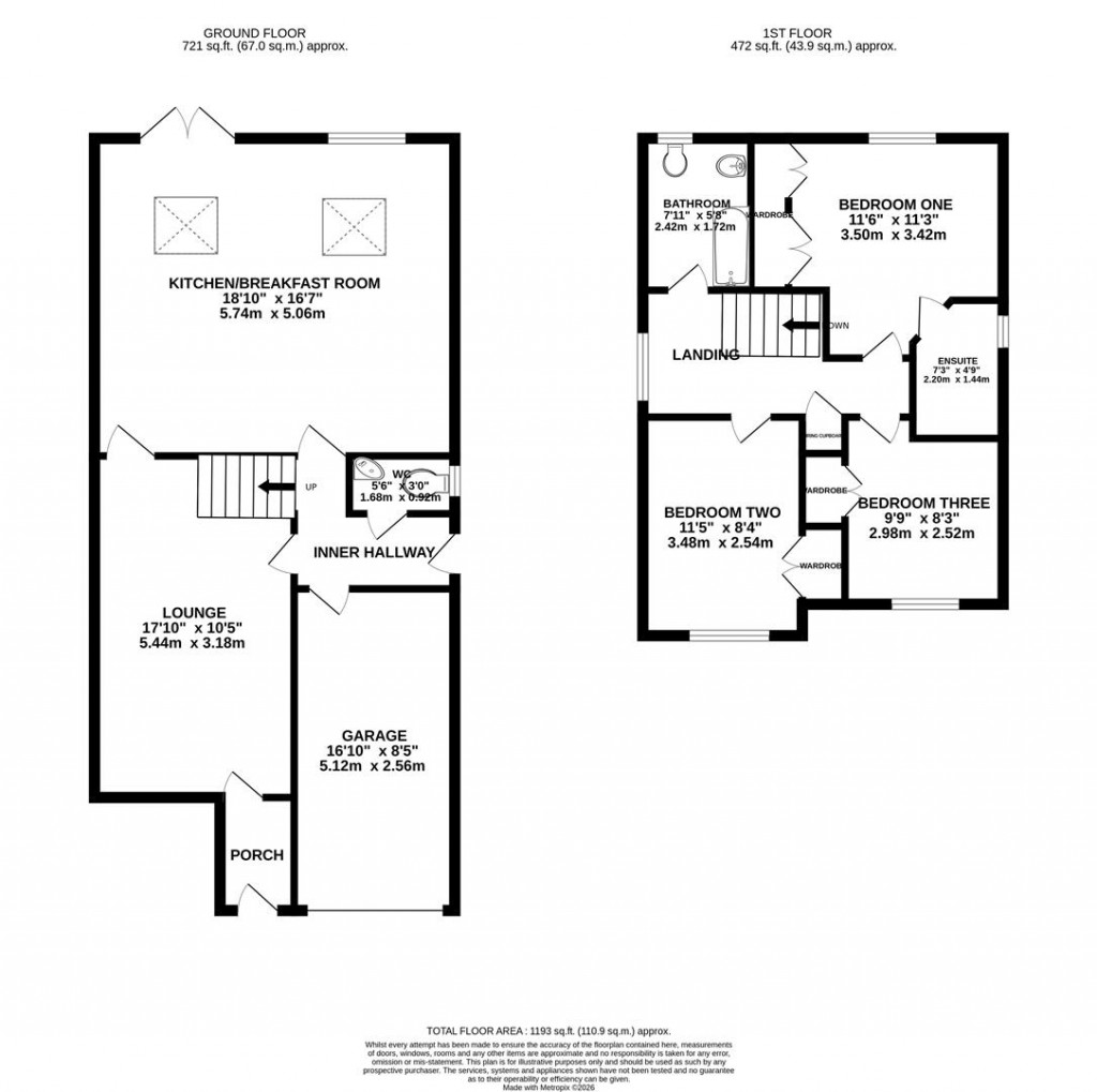 Floorplans For Evesham Close, Wellingborough