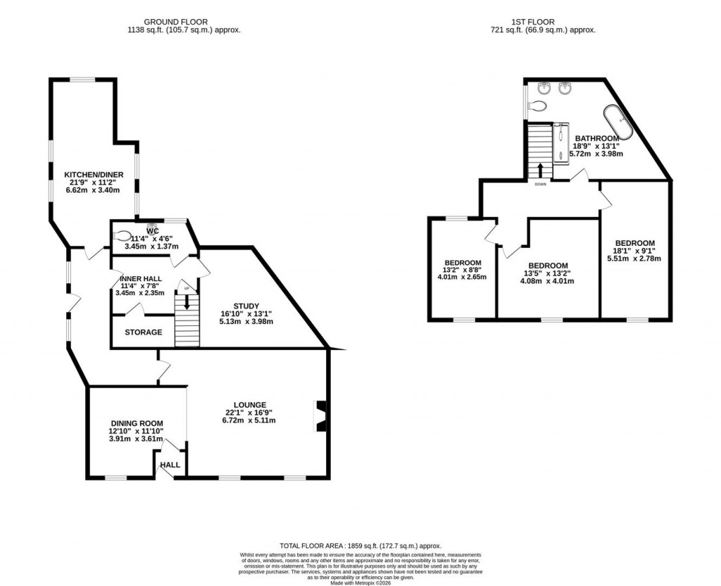 Floorplans For White Swan, High Street, Welford