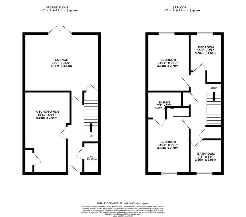 Floorplans For Buxton Way, Boughton, Northampton
