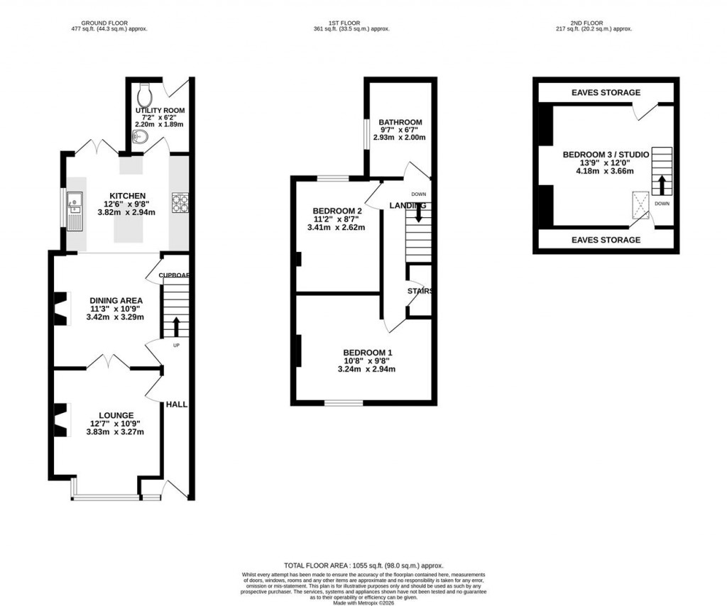 Floorplans For Bellfields Street, Little Bowden, Market Harborough