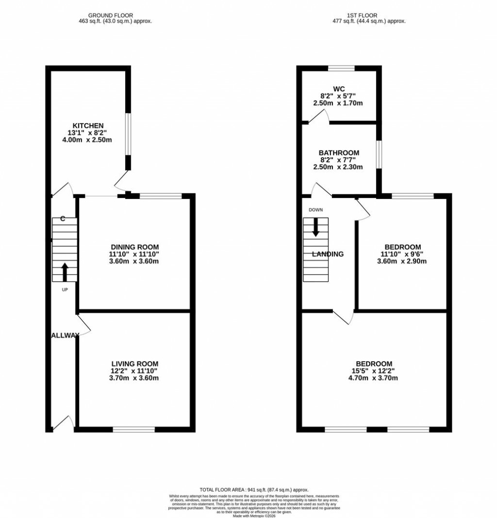 Floorplans For Carlton Street, Kettering