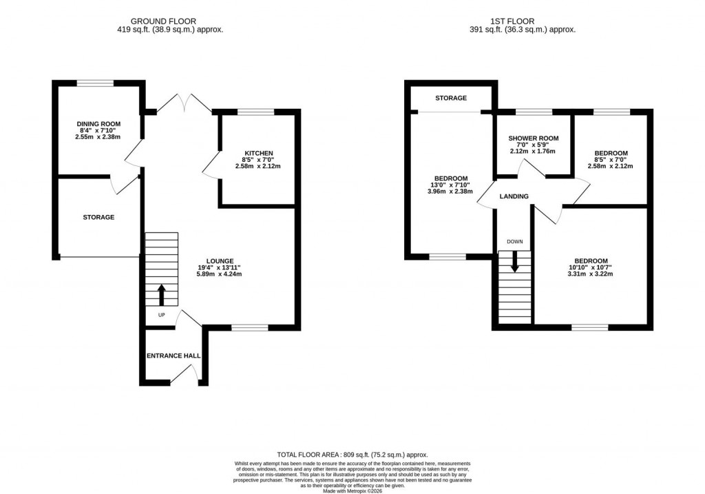Floorplans For Tann Road, Finedon, Wellingborough