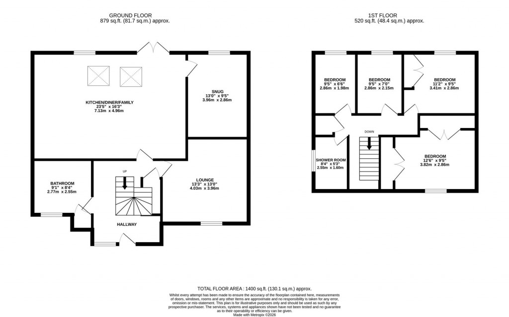 Floorplans For Surrey Close, Corby