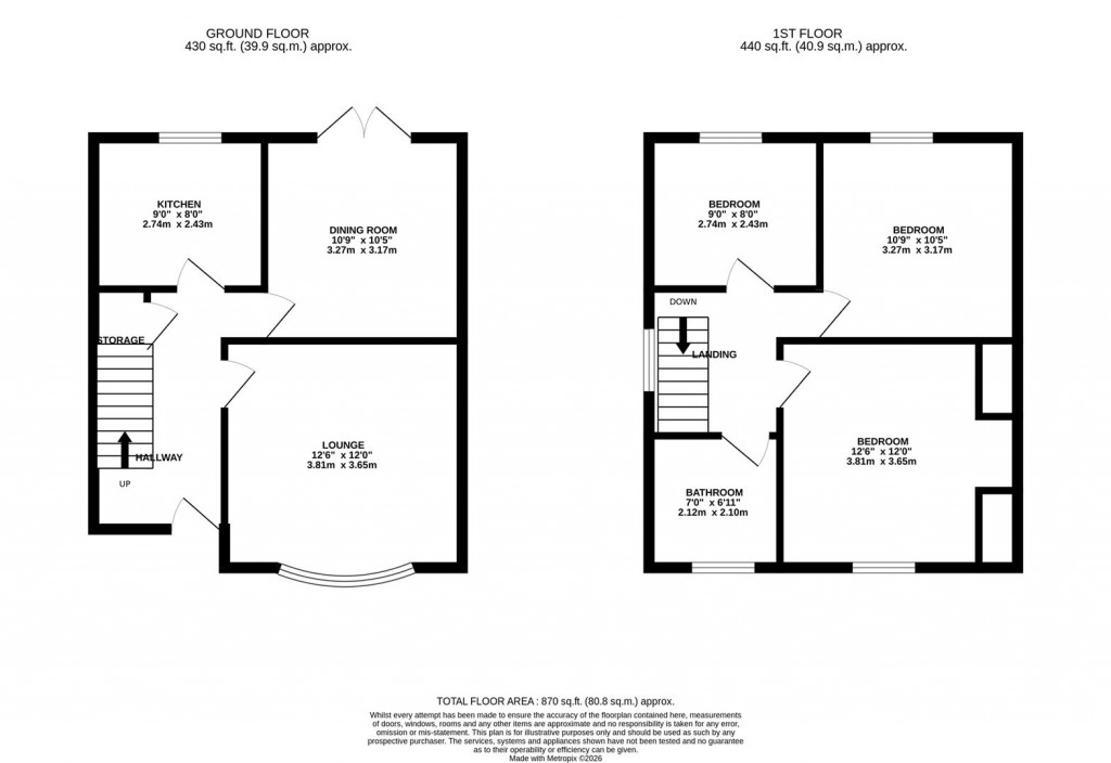 Floorplans For Croyland Road, Wellingborough
