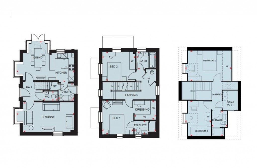 Floorplans For The Hertford, Tansy Road, Corby