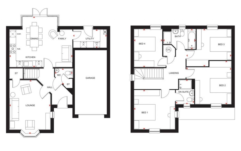 Floorplans For The Exeter, Tansy Road, Corby