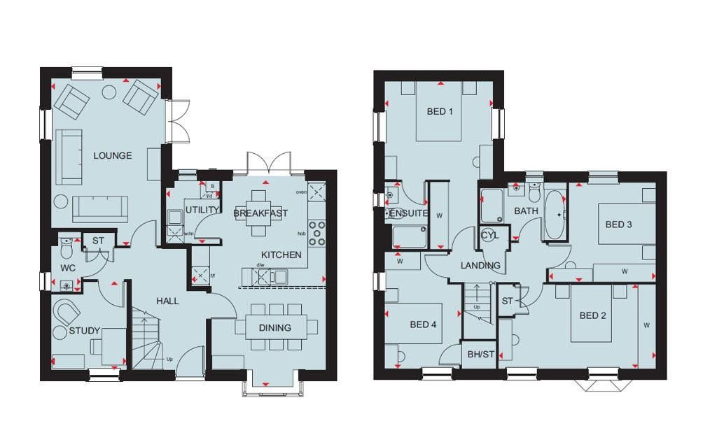 Floorplans For The Avondale, Tansy Road, Corby