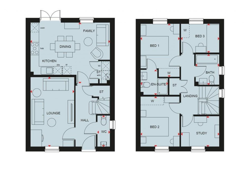 Floorplans For The Ingleby, Tansy Road, Corby