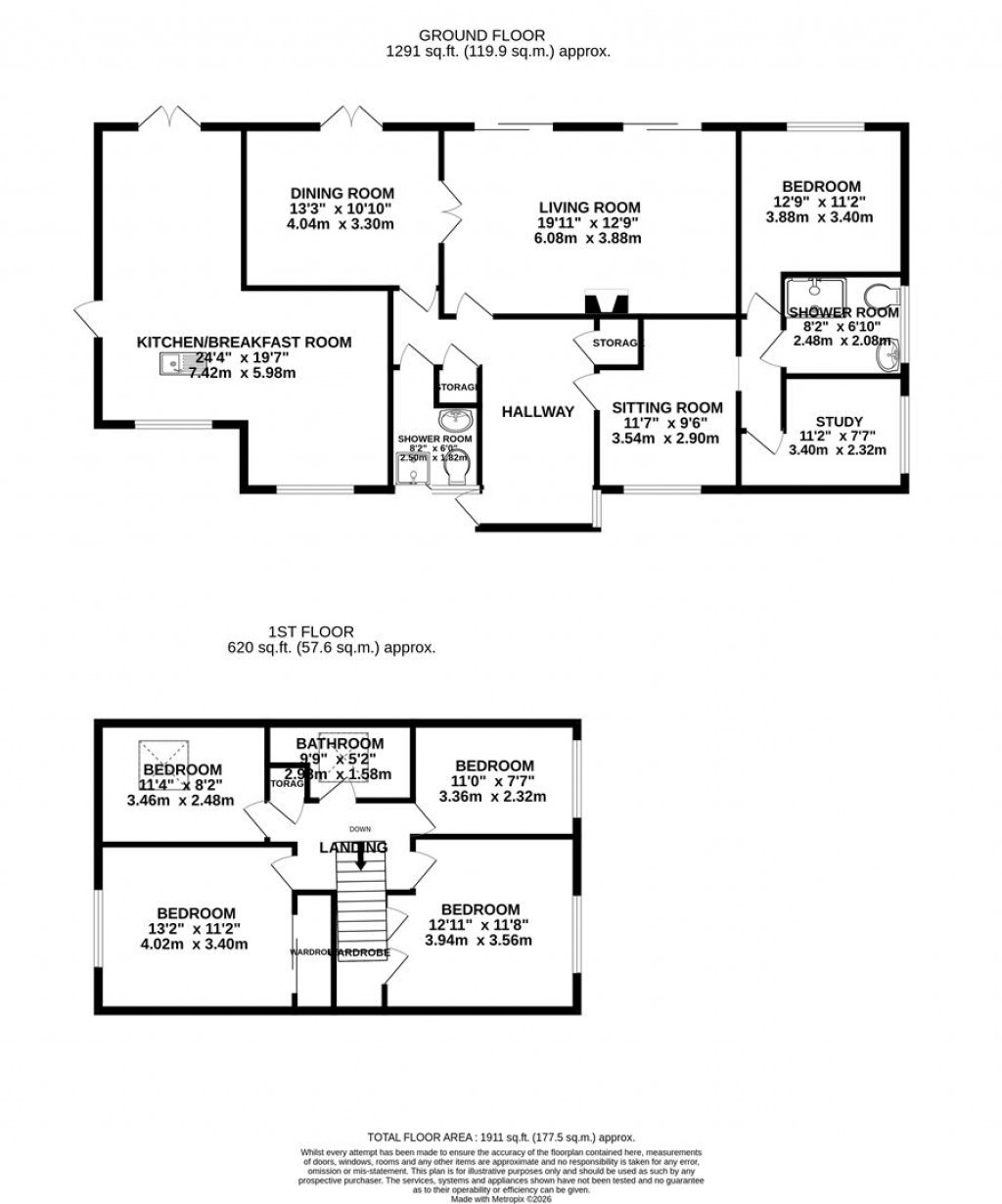 Floorplans For Evergreen Drive, Little Addington, Kettering