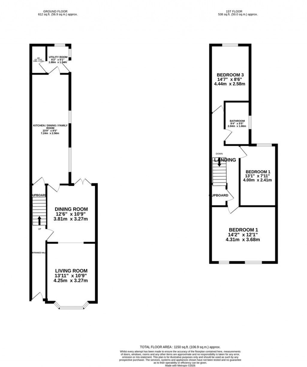 Floorplans For Morley Street, Kettering