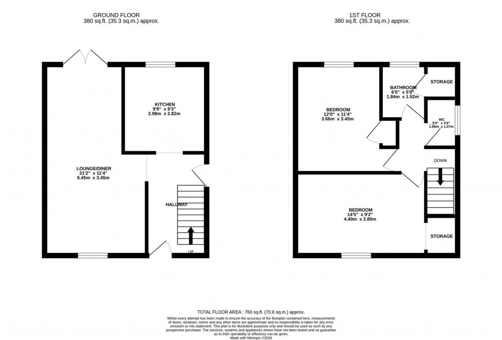 Floorplans For Elizabeth Way, Higham Ferrers
