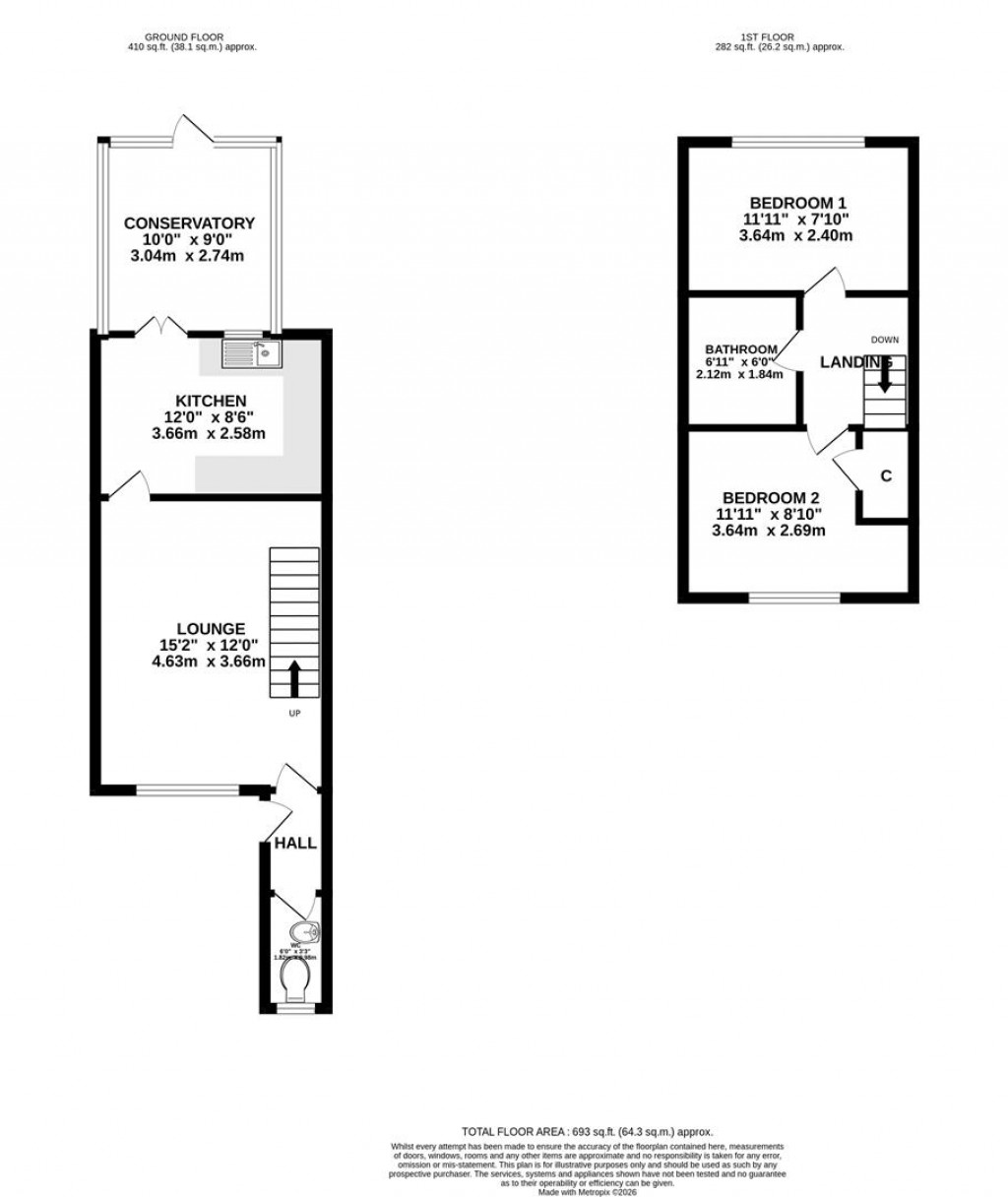 Floorplans For Rosebery Street, Burton Latimer, Kettering