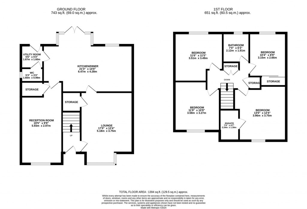 Floorplans For Neptune Road, Wellingborough