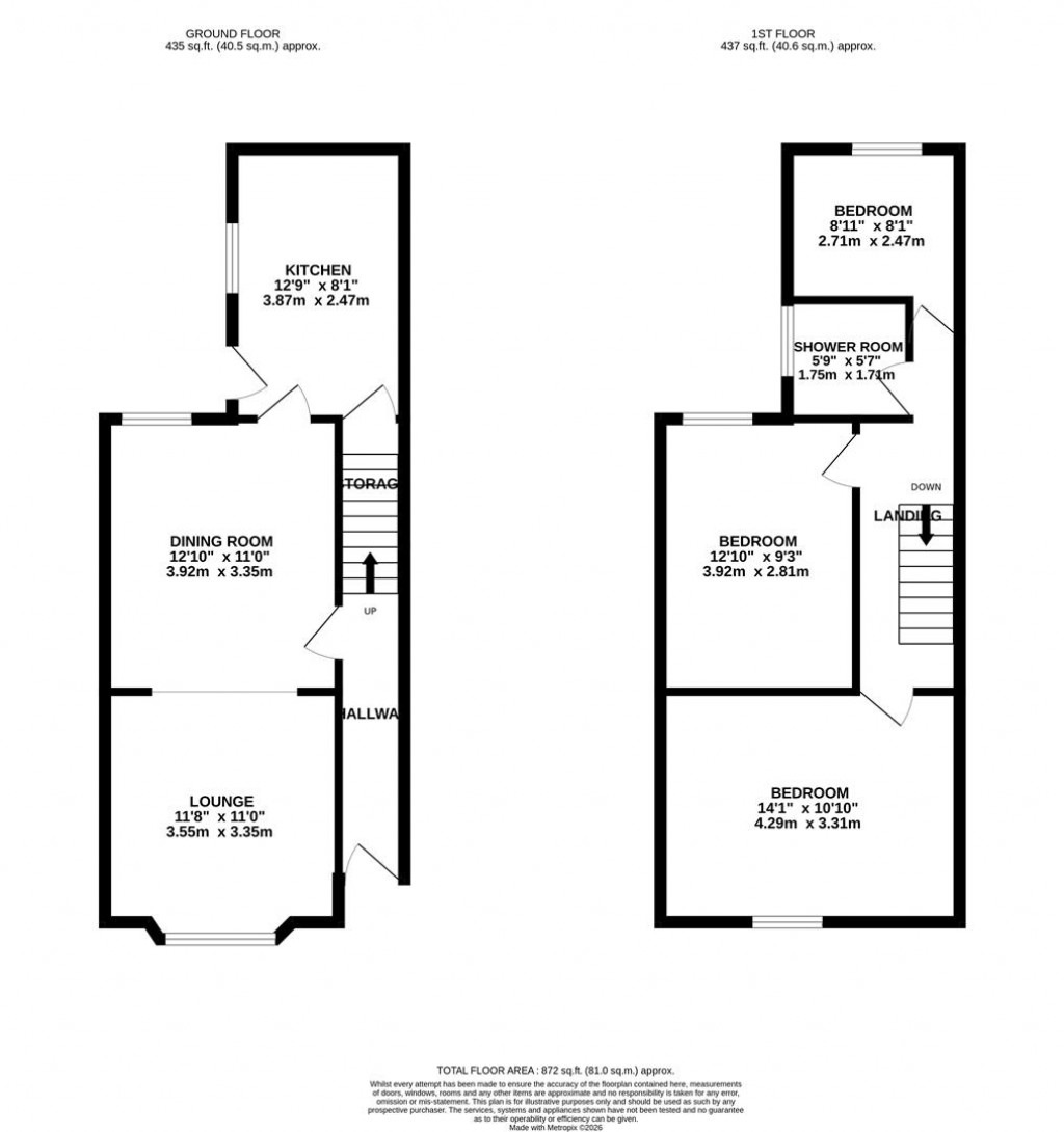 Floorplans For Shakespeare Road, Kettering