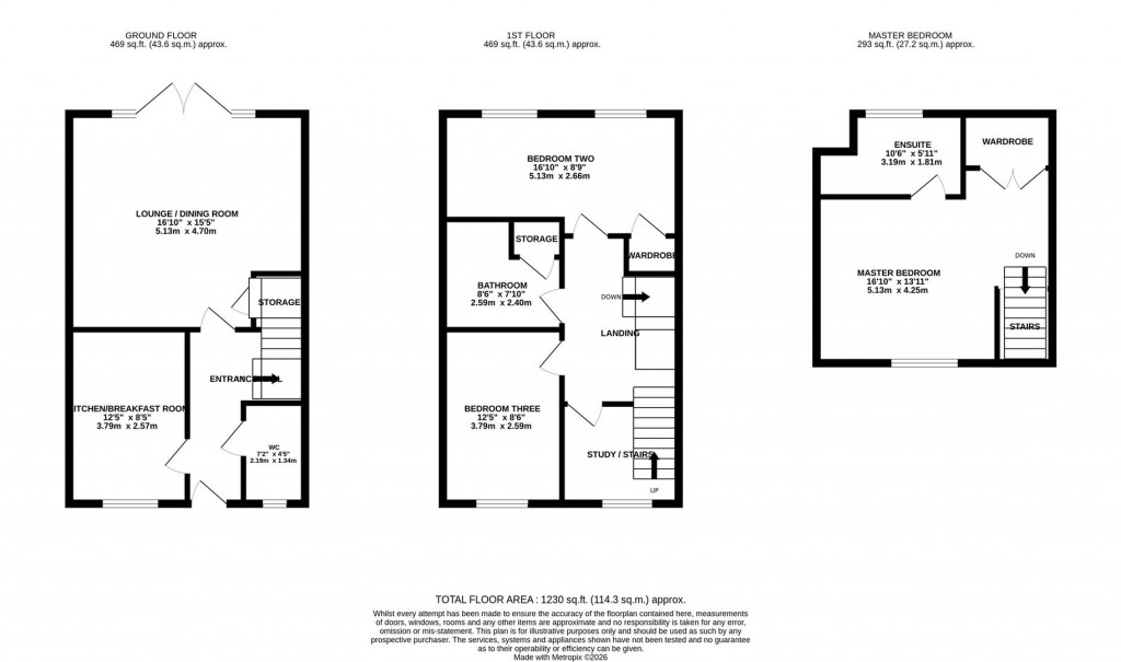 Floorplans For Patenall Way, Higham Ferrers