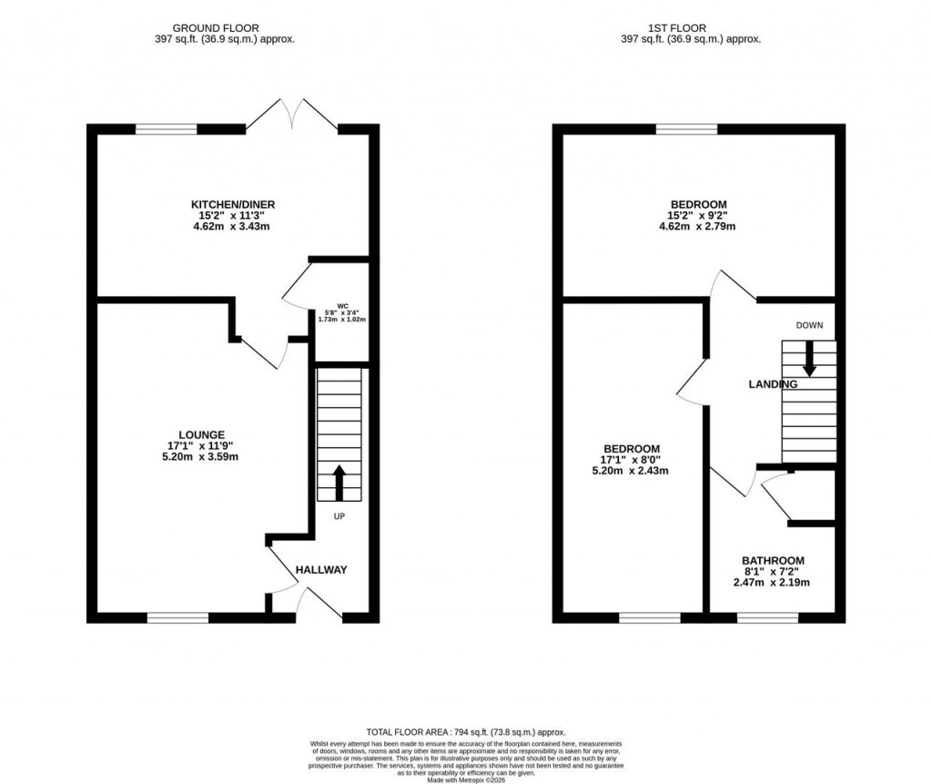 Floorplans For Oxslip Close, Wootton, Northampton