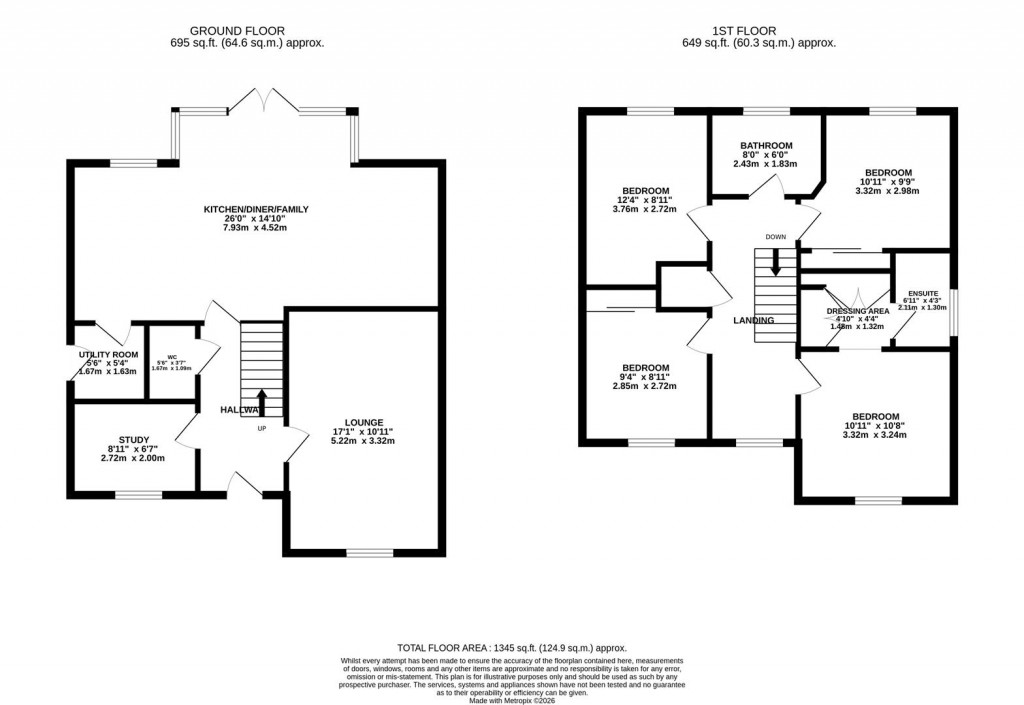 Floorplans For Marsh Drive, Husbands Bosworth, Lutterworth