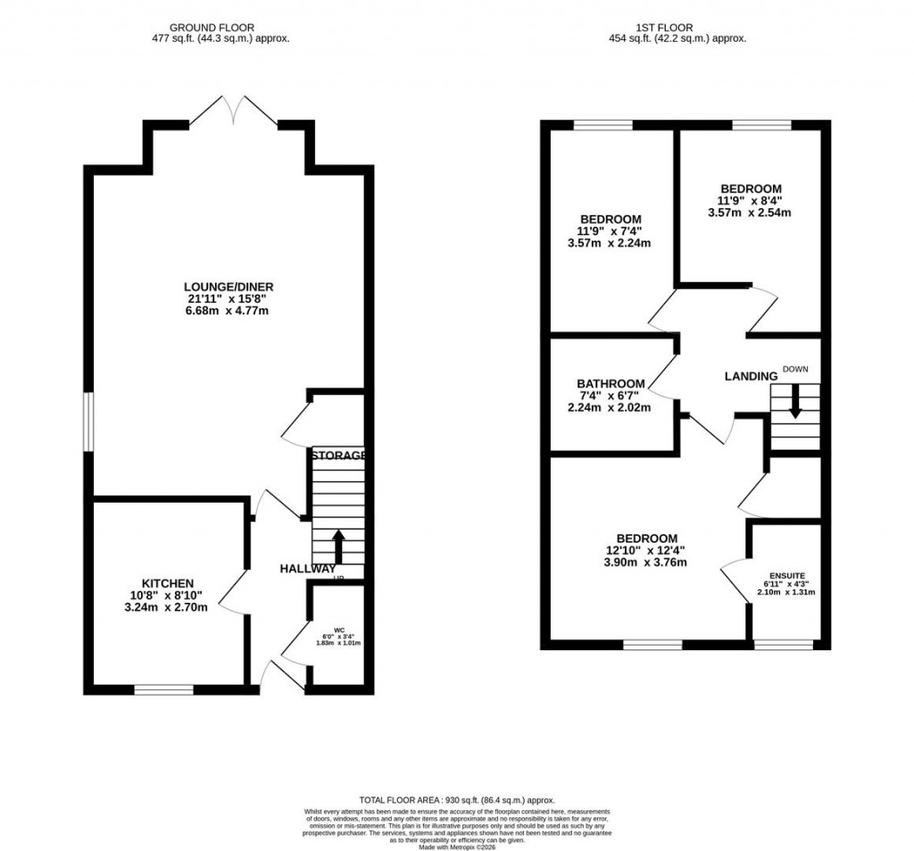 Floorplans For Haystack Close, Wellingborough