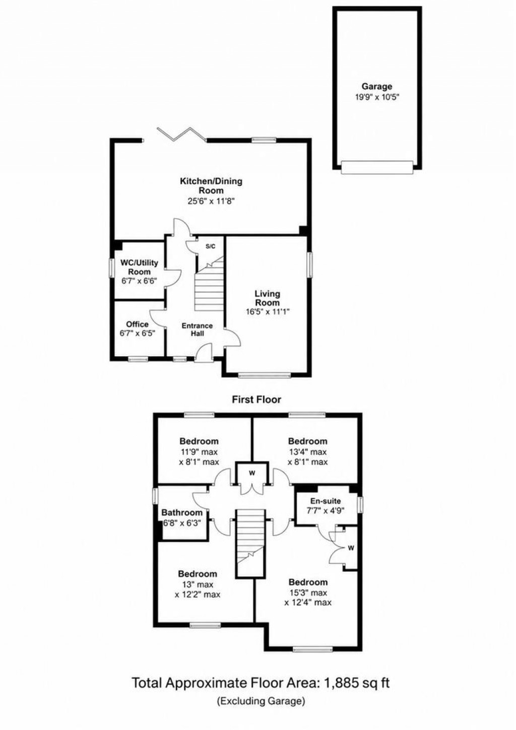 Floorplans For Prunus Drive, Wellingborough