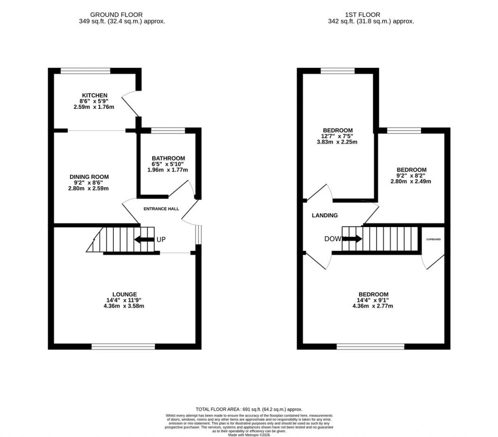 Floorplans For Meadow Walk, Higham Ferrers