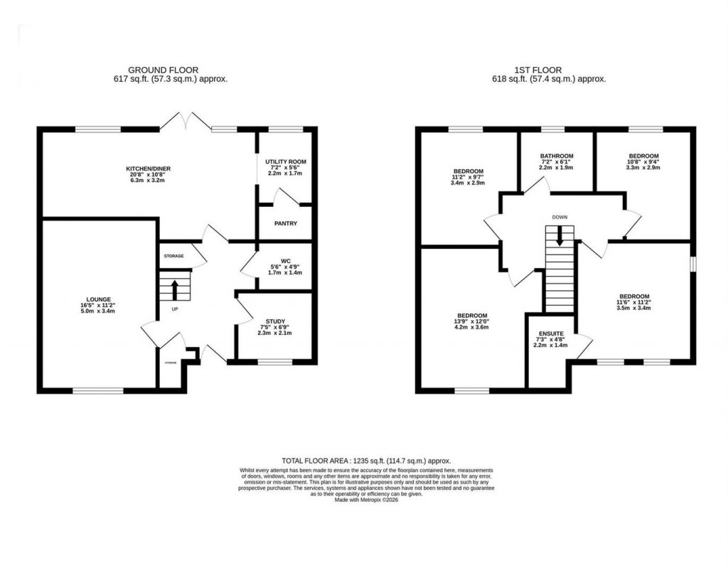 Floorplans For Brockhall Crescent, Barton Seagrave, Kettering