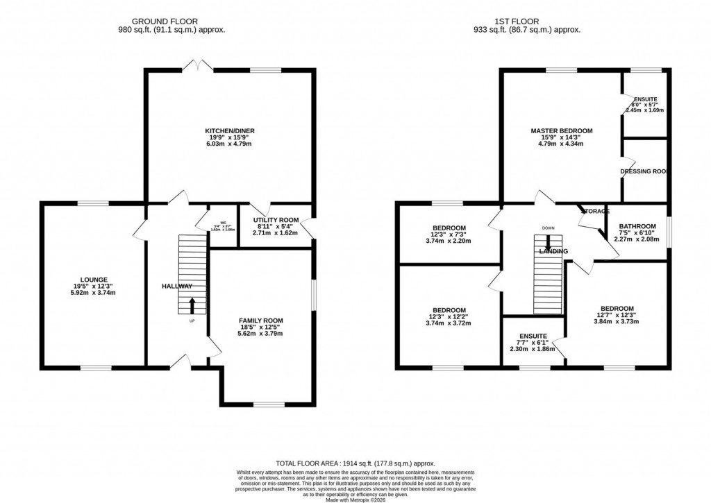 Floorplans For Main Street, Little Harrowden, Wellingborough