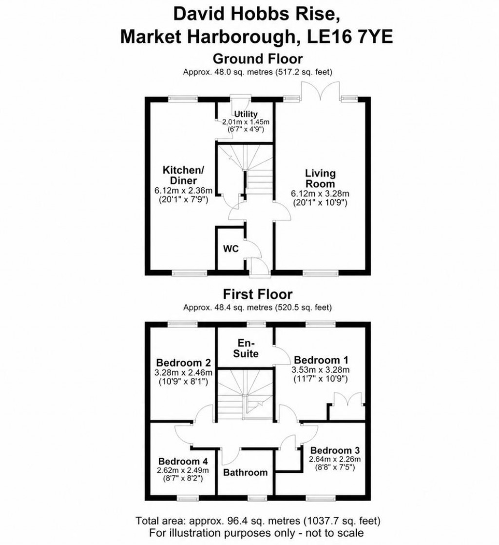 Floorplans For David Hobbs Rise, Market Harborough
