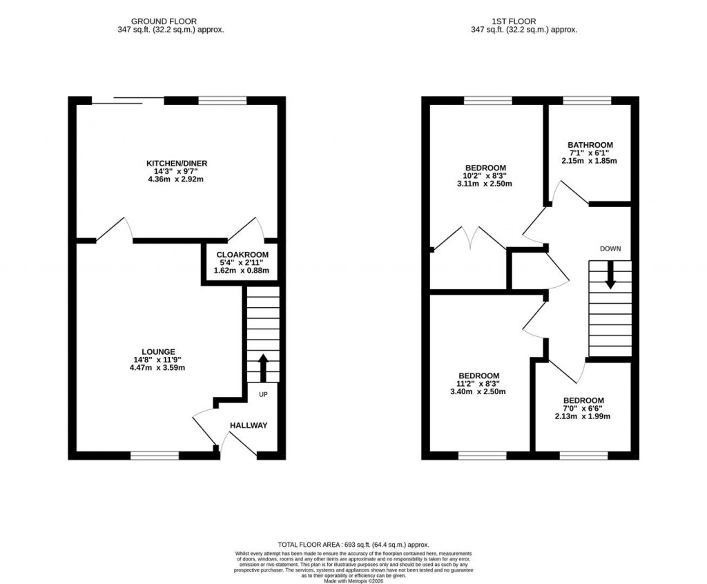 Floorplans For Lowry Close, Corby