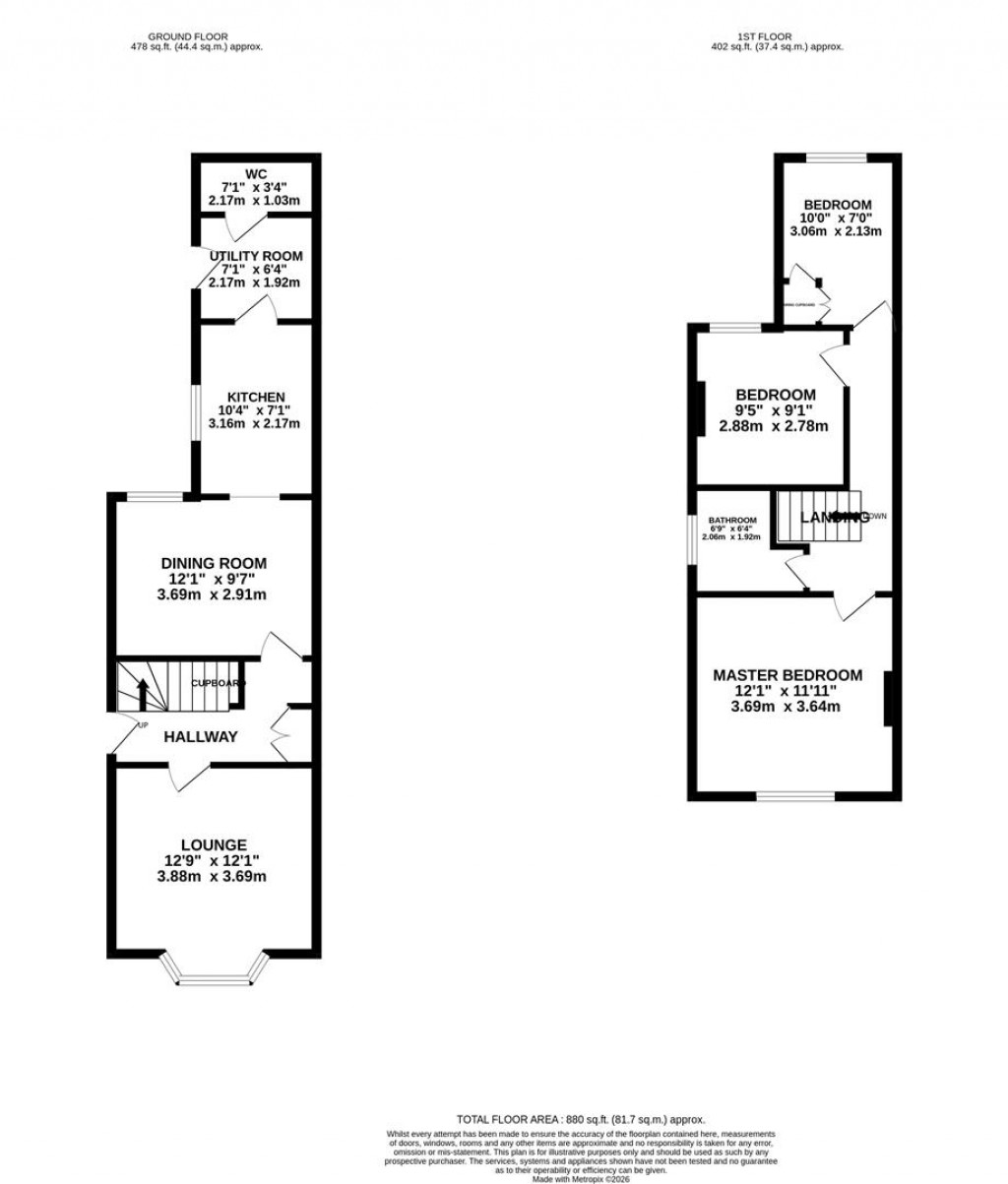 Floorplans For Wordsworth Road, Kettering